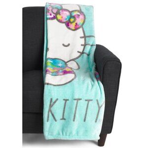 Hello Kitty Cloud Throw Blanket 40" X 50" Soft Plush Rainbow Bow Design For Kids